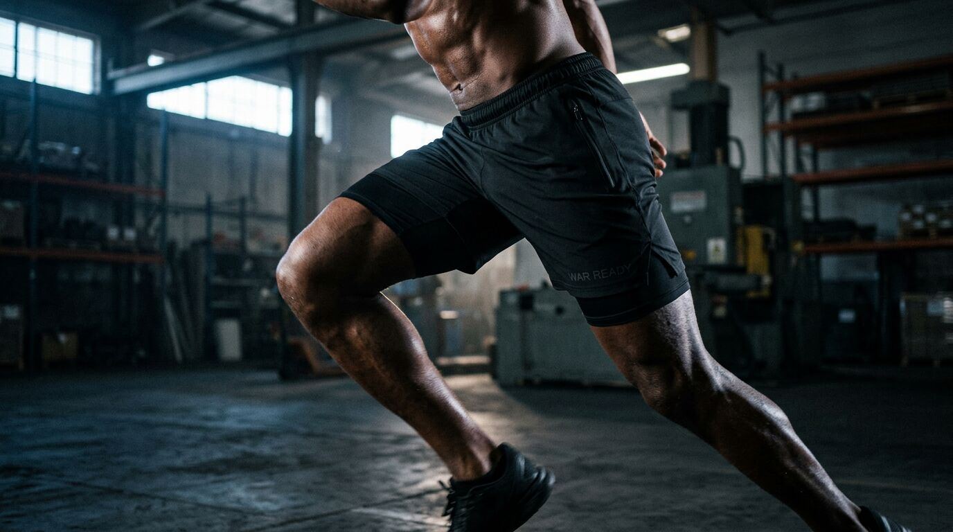 Athlete sprinting in WR 03 training shorts