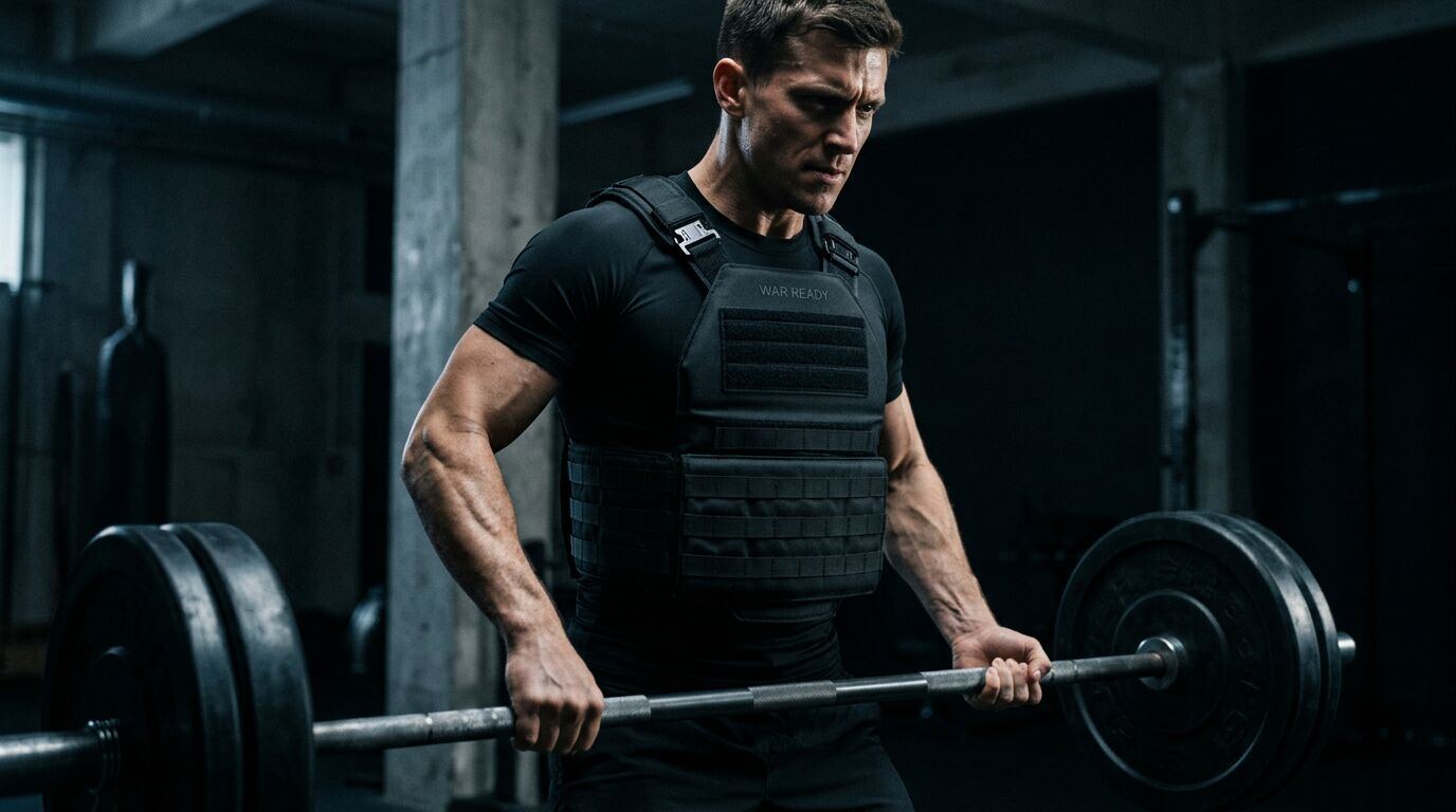 Athlete training in WR 02 weighted training vest